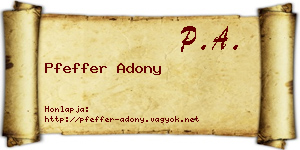 Pfeffer Adony névjegykártya